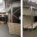 Before and after shots of moving out collections boxes in storage